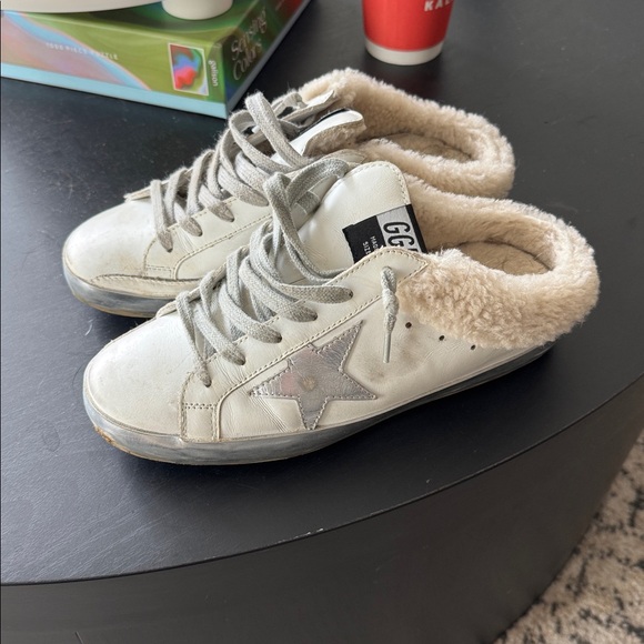 Sabot Shearling Sneakers Golden Goose in White - Picture 4 of 6